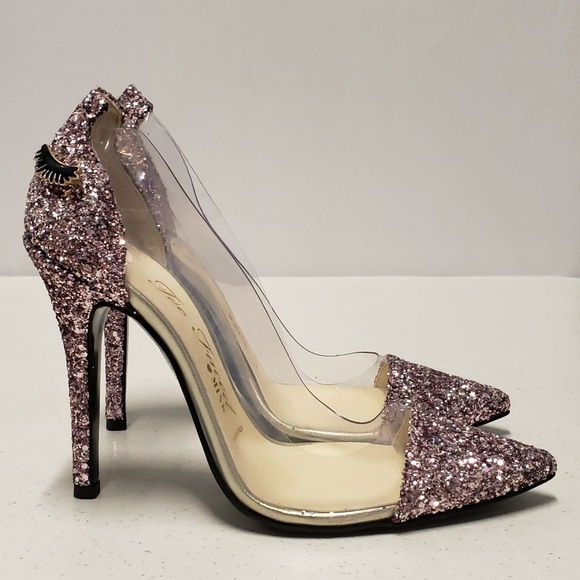 Too Faced Shoes - TOO FACED Better Than Sex Pink Glitter Heels Made in Italy Size 36